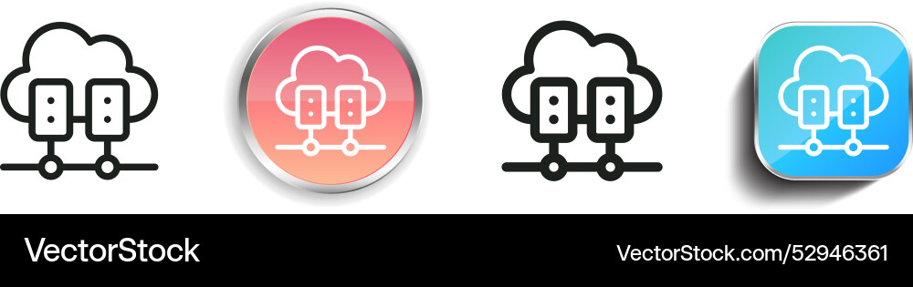 Cloud-Server-Symbol dünn linear regelmäßig und Taste Cloud-Server-Symbol dünn linear regelmäßig und Taste vektorbild