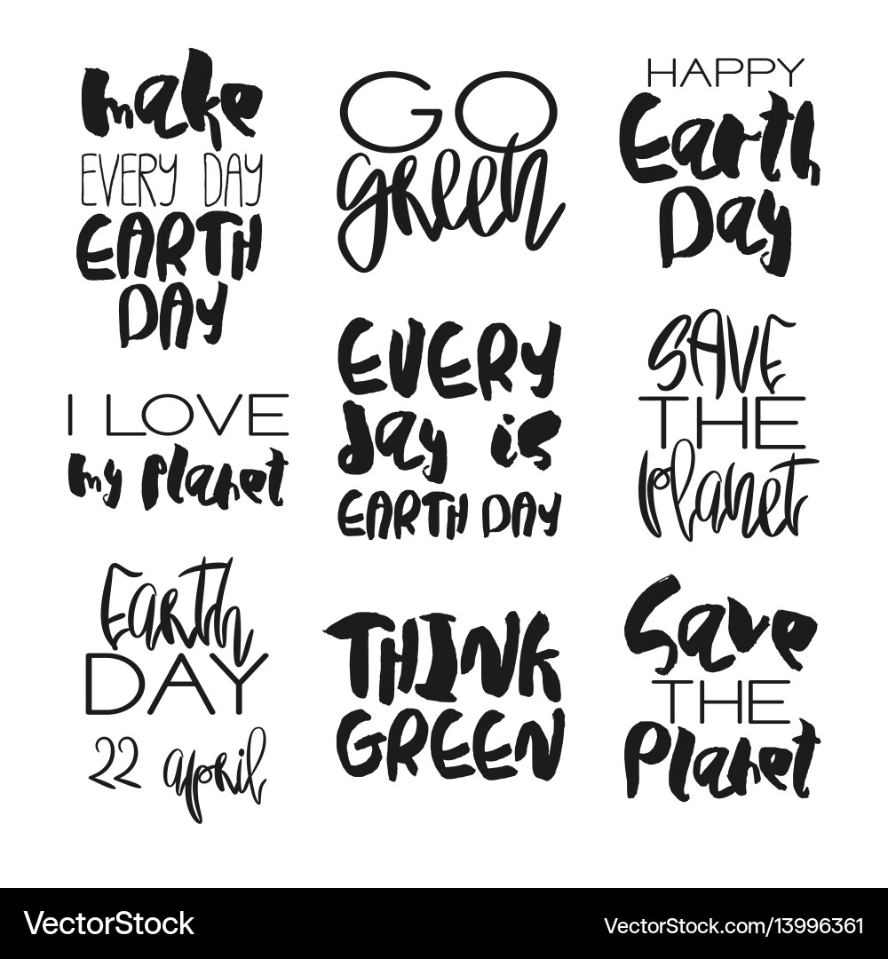 Earth day concept - decorative handdrawn lettering Earth day concept - decorative handdrawn lettering vector image
