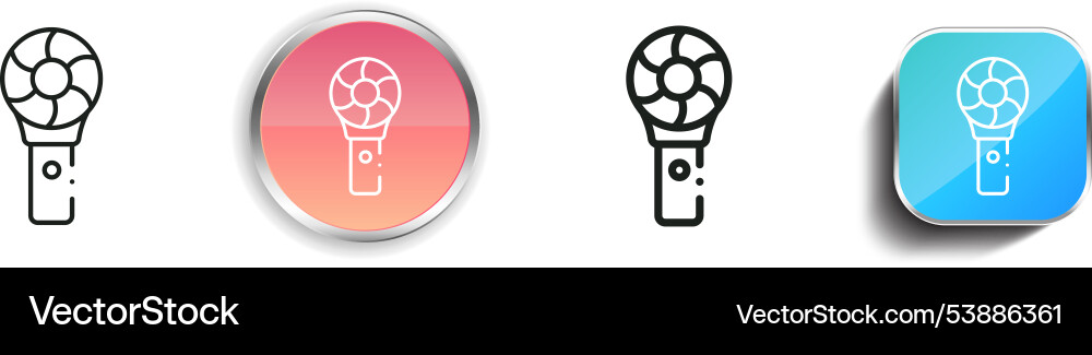 Fan icon thin linear regular and button style Vector Image
