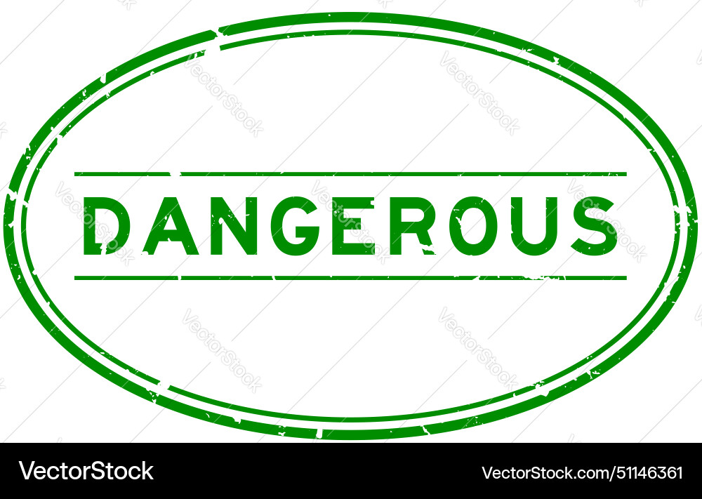Grunge green dangerous word rubber seal stamp Grunge green dangerous word rubber seal stamp vector image