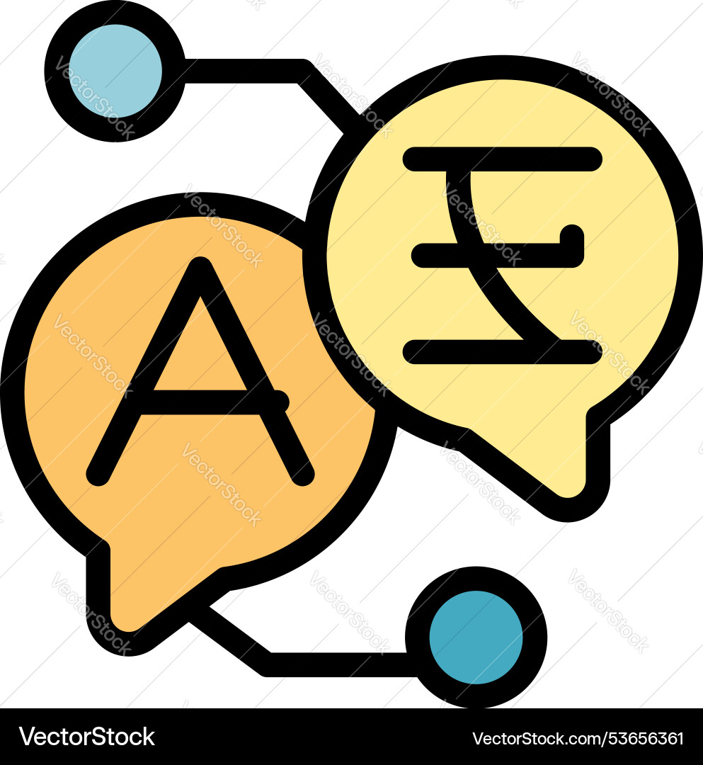 Language translator app icon showing speech Language translator app icon showing speech vector image