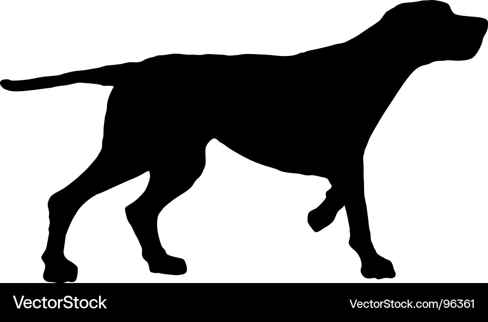 Lone Dog Silhouette Vector Image