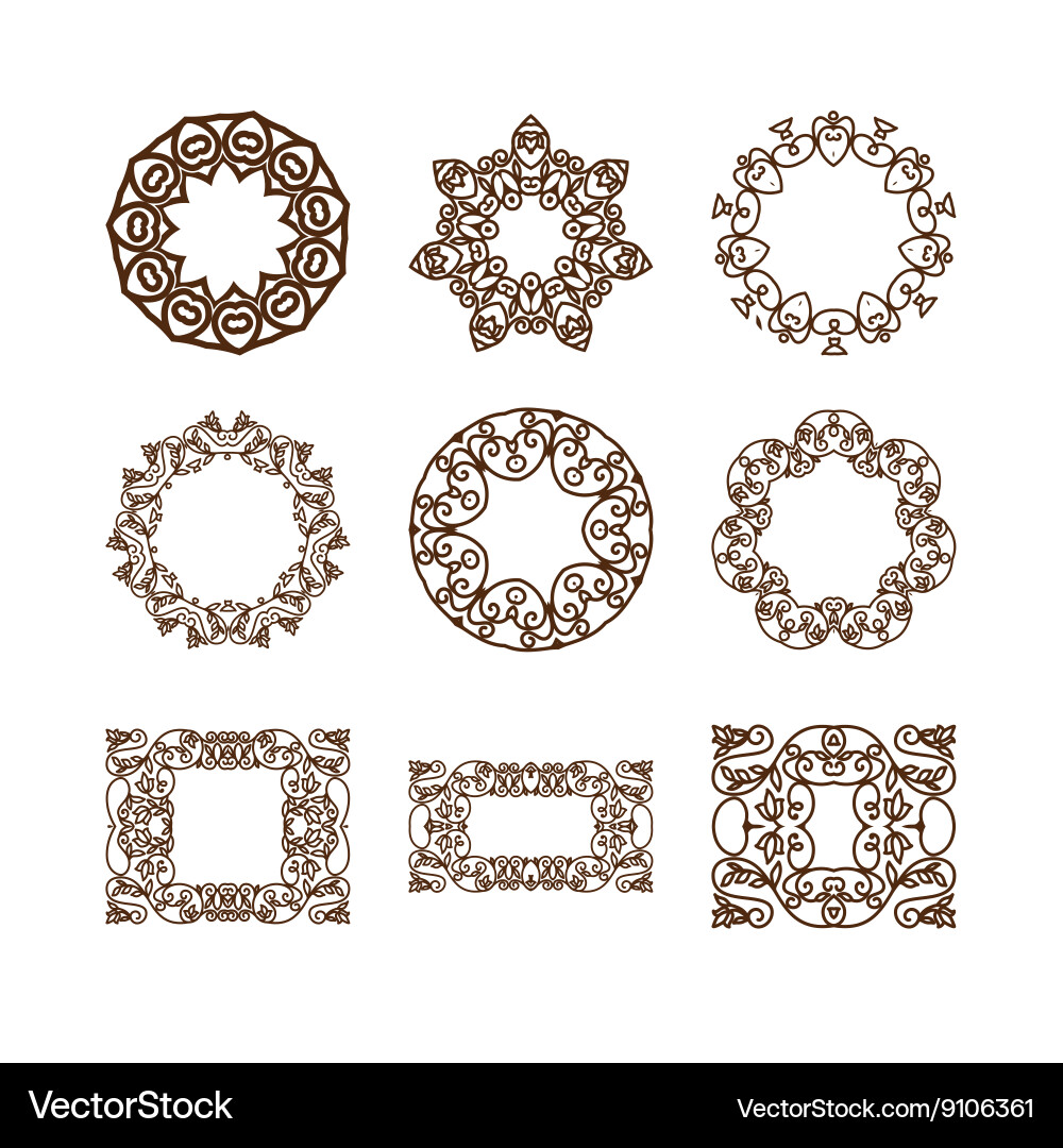 Set of simple linear monograms Vector Image