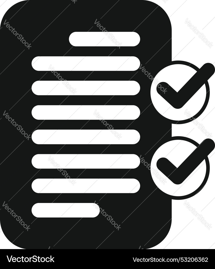 Approved document with check marks icon Approved document with check marks icon vector image