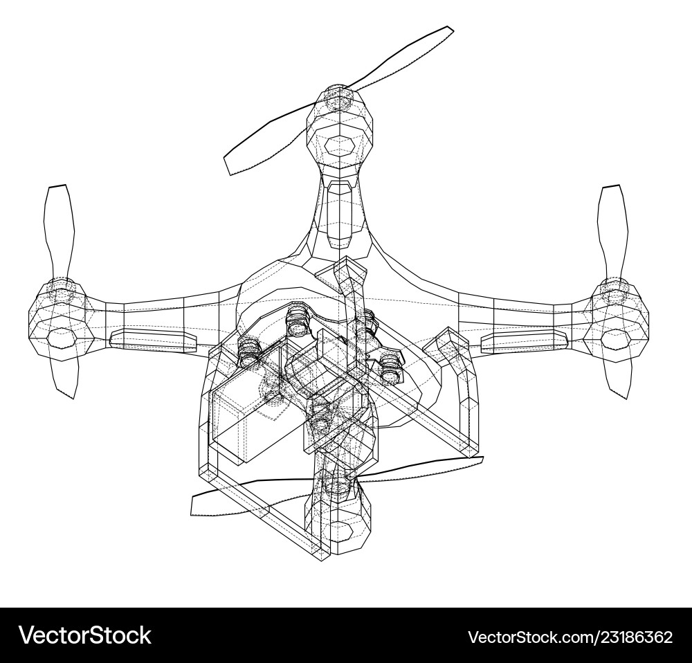 Drone concept rendering of 3d vector image