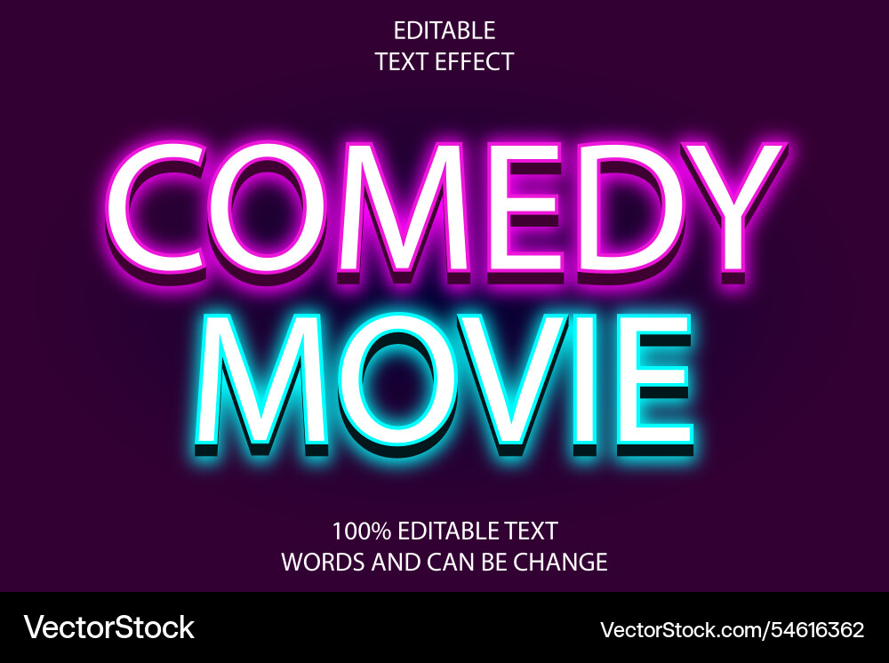Editable text effect 3d emboss neon style Editable text effect 3d emboss neon style vector image