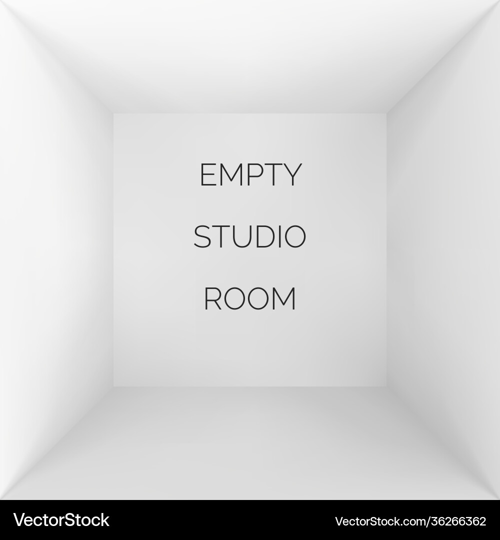 Empty 3d studio white container inside view Empty 3d studio white container inside view vector image