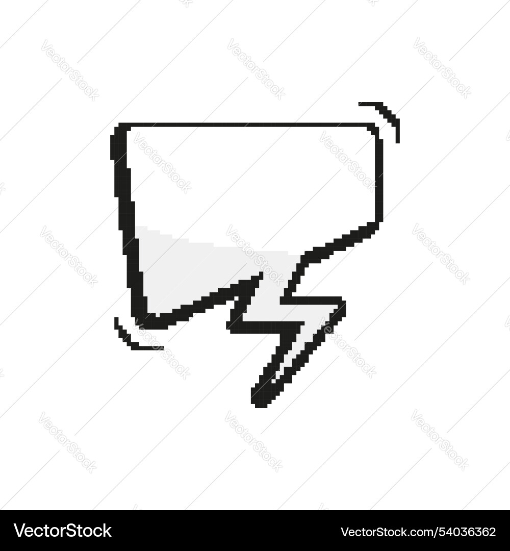 Empty pixel speech bubble message dialogue vector image
