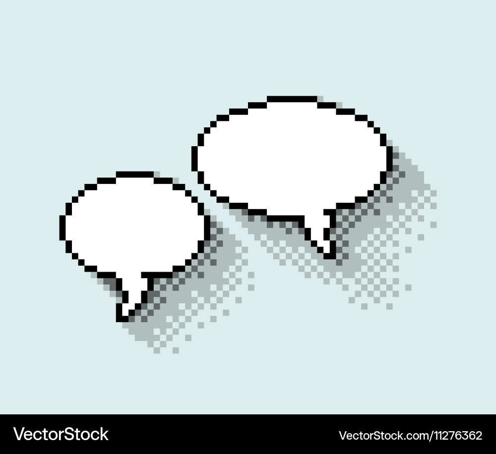 Empty pixel text bubbles Vector Image
