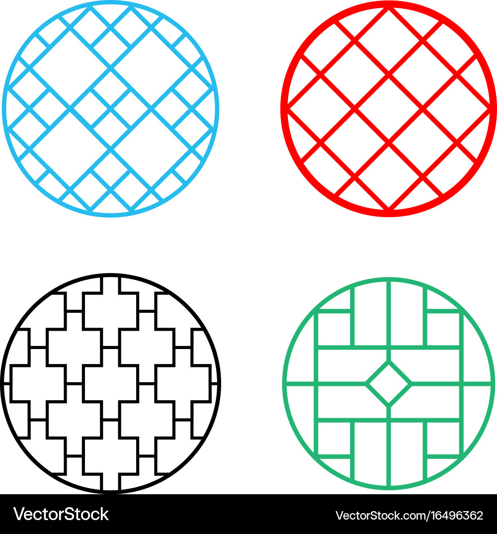 Modern circle chinese pattern window frame vector image