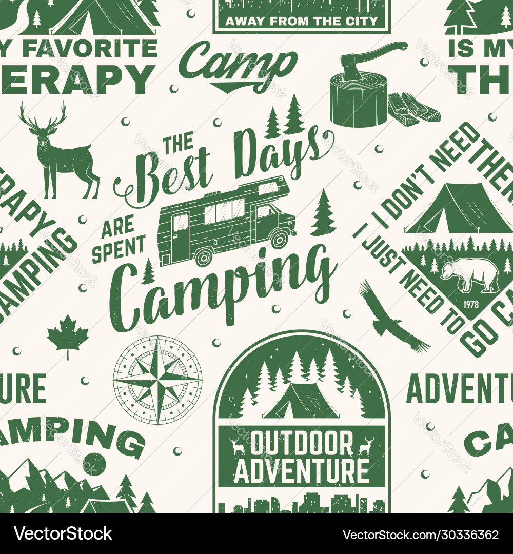 Outdoor Adventure Seamless Pattern Vector Image