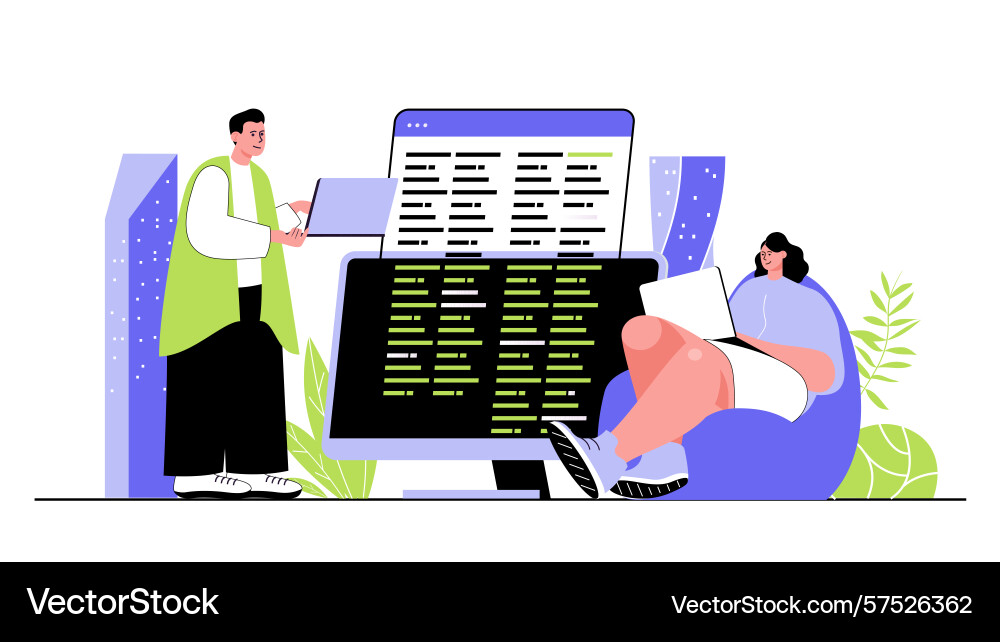Programmer concept for modern web design people Programmer concept for modern web design people vector image