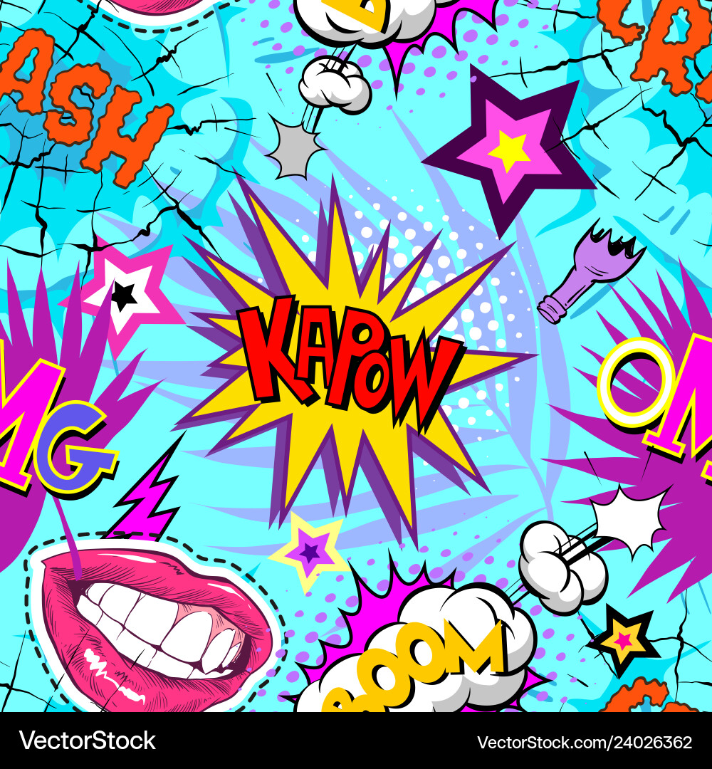 Seamless pattern backgrounds comic book style Vector Image