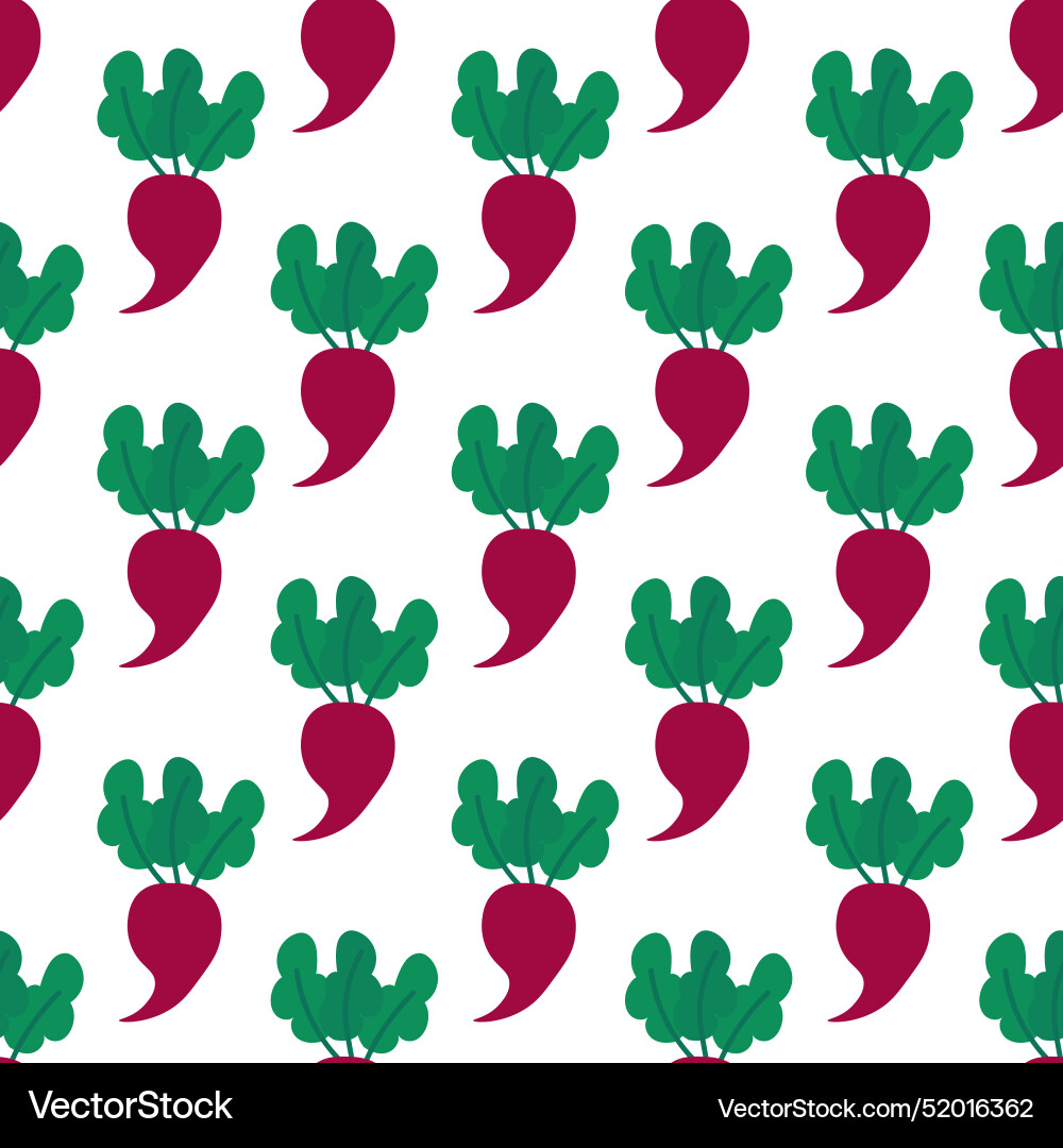 Seamless pattern with beetroot on white background Seamless pattern with beetroot on white background vector image