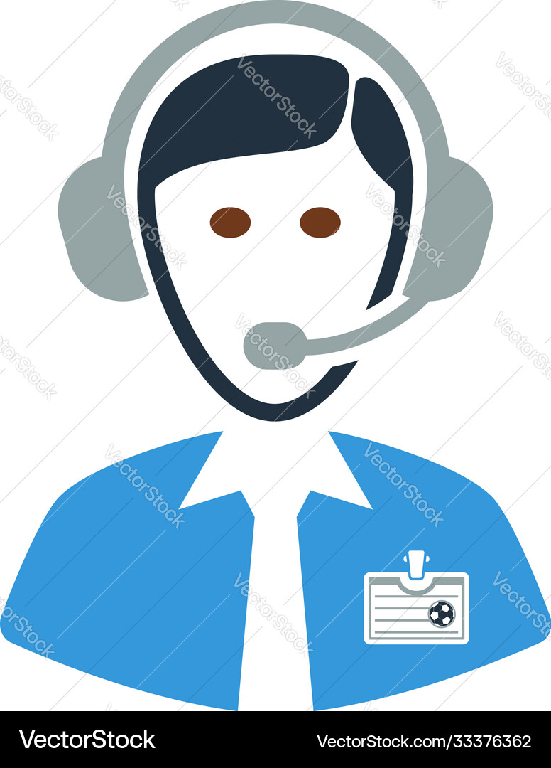 Soccer commentator icon Royalty Free Vector Image