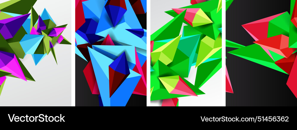 Triangle abstract concepts poster set Triangle abstract concepts poster set vector image