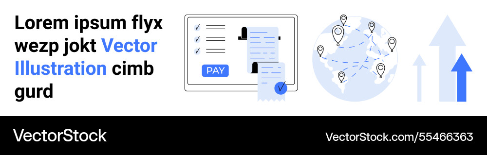 Digital payment processing with global connections Digital payment processing with global connections vector image