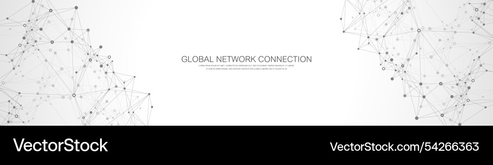 Global network connection banner design template Global network connection banner design template vector image