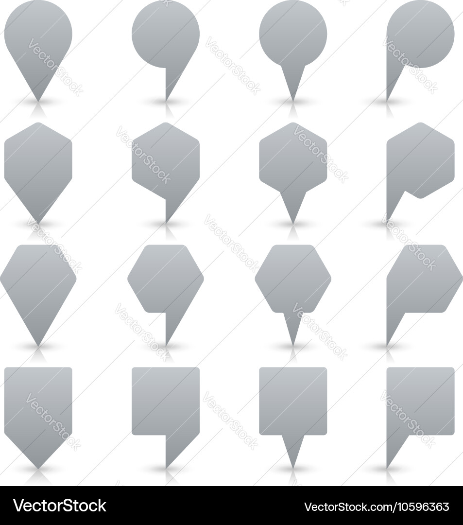 Gray map pin sign flat location icon web button Vector Image