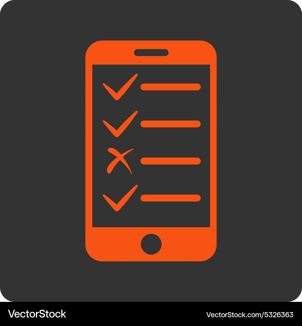 Mobile tasks icon from commerce buttons overcolor Vector Image