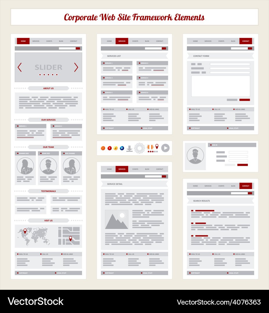 Website Navigation Sitemap Prototype vector image