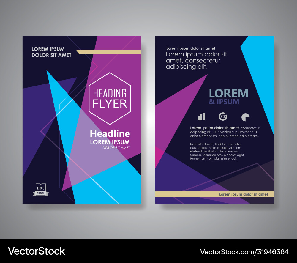 Abstract Triangle Flyer Template vector image
