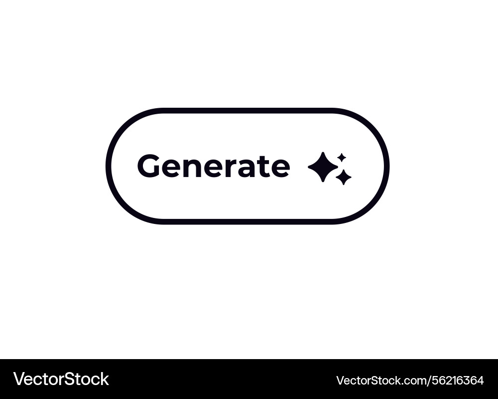 Ai icon button with generate text enhancing Vector Image