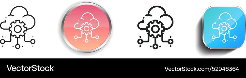 Cloud settings icon thin linear regular vector image