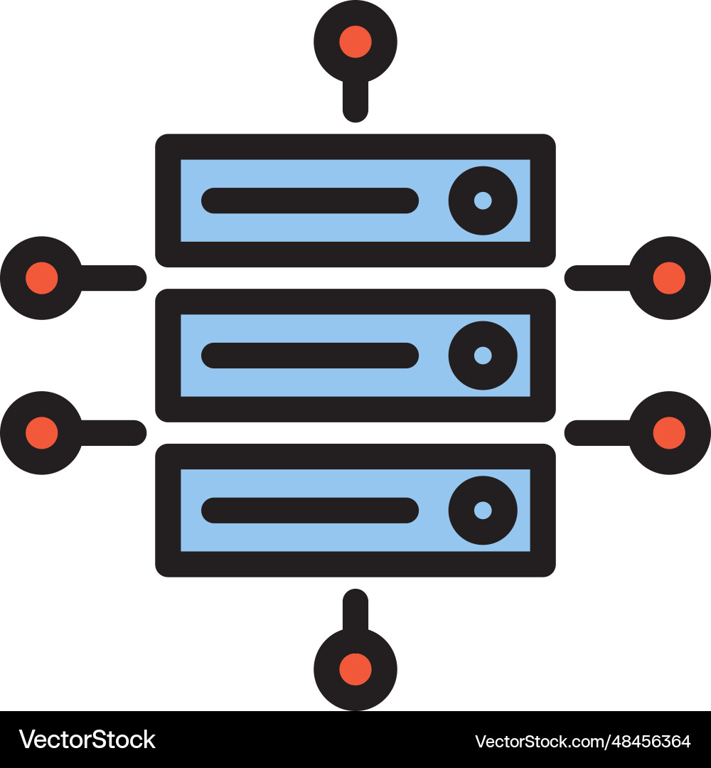 Data server icon color digital storage Data server icon color digital storage vector image