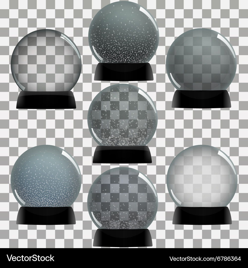 Empty snow globe set Royalty Free Vector Image