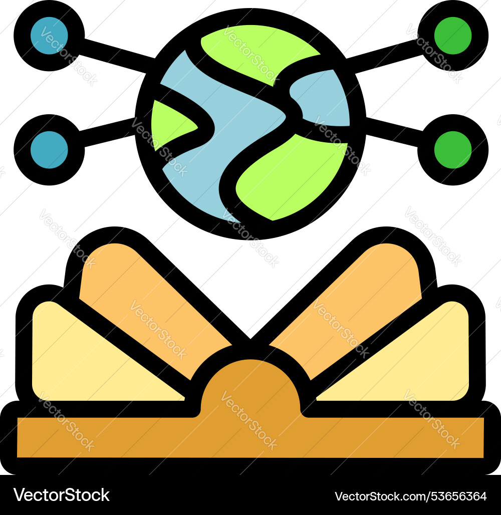 Global network connecting world with data flow Global network connecting world with data flow vector image