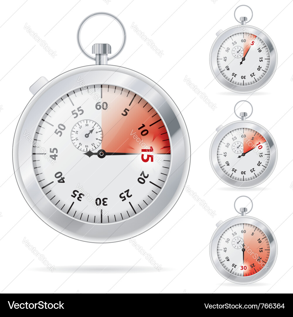 Set von Timern und Stoppuhr Icons Vektorbild