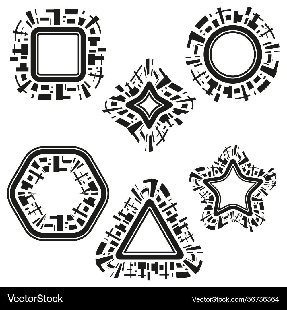 Tech shape icon futuristic frame element digital Tech shape icon futuristic frame element digital vector image