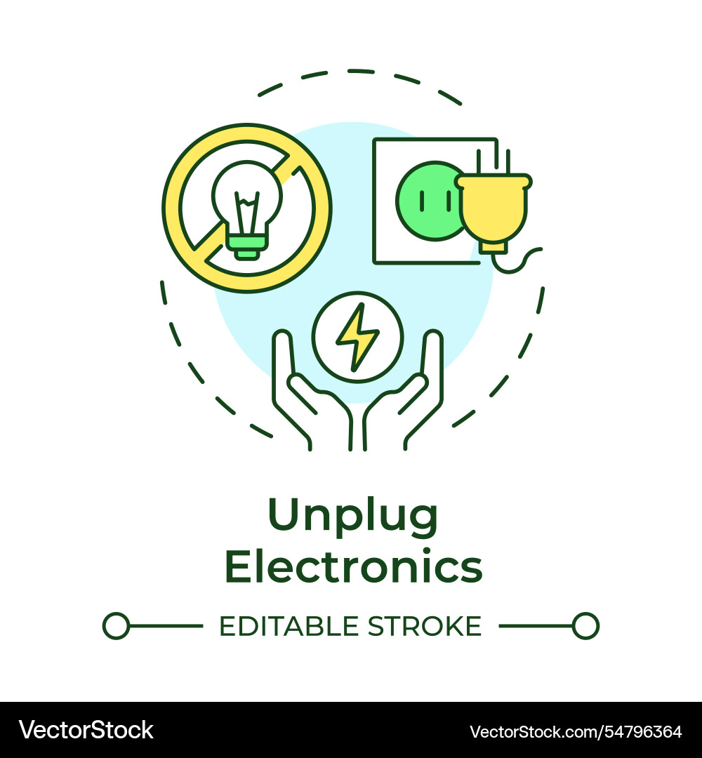 Unplug electronics multi color concept icon Unplug electronics multi color concept icon vector image