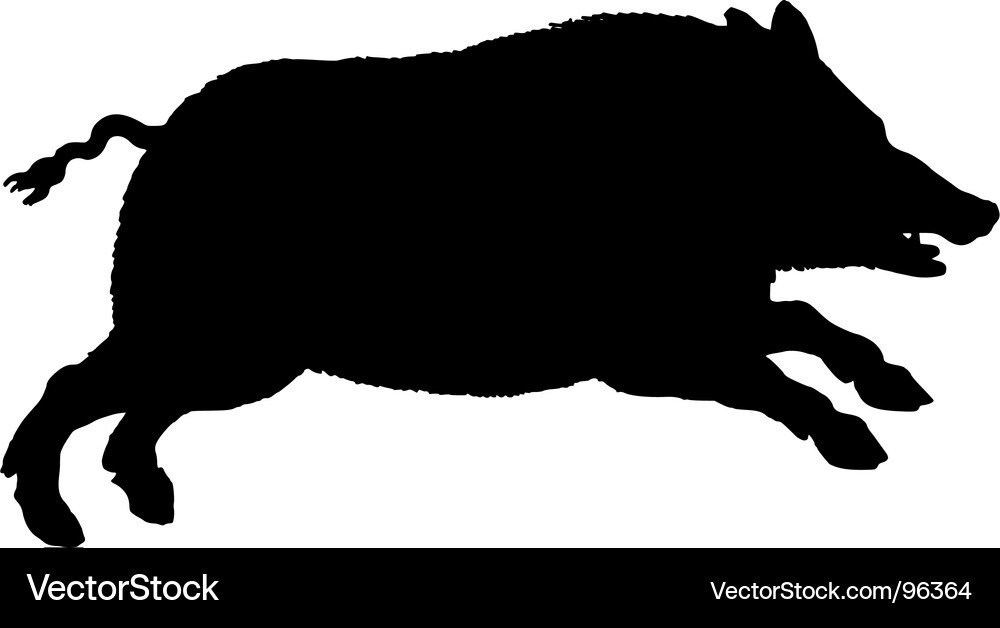 Wild Boar Silhouette Vector Image