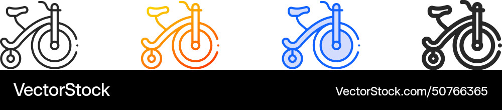 Acrobatic bike iconthin linear gradient blue Vector Image
