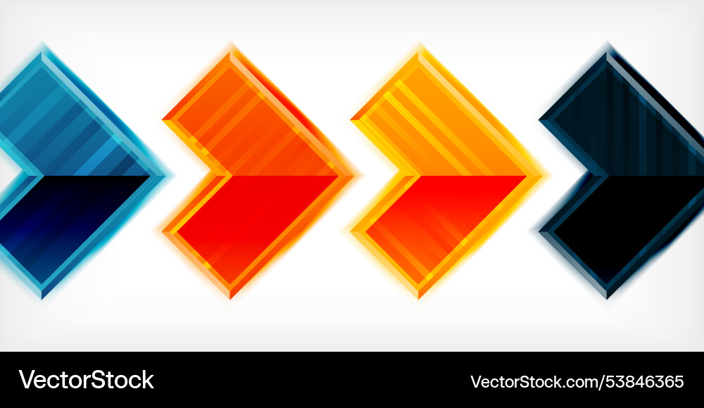 Arrow symbols created with 3d effects and line Arrow symbols created with 3d effects and line vector image