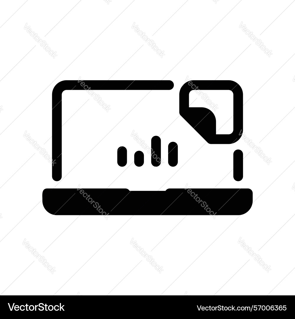 Laptop displaying bar graph and document for data Laptop displaying bar graph and document for data vector image