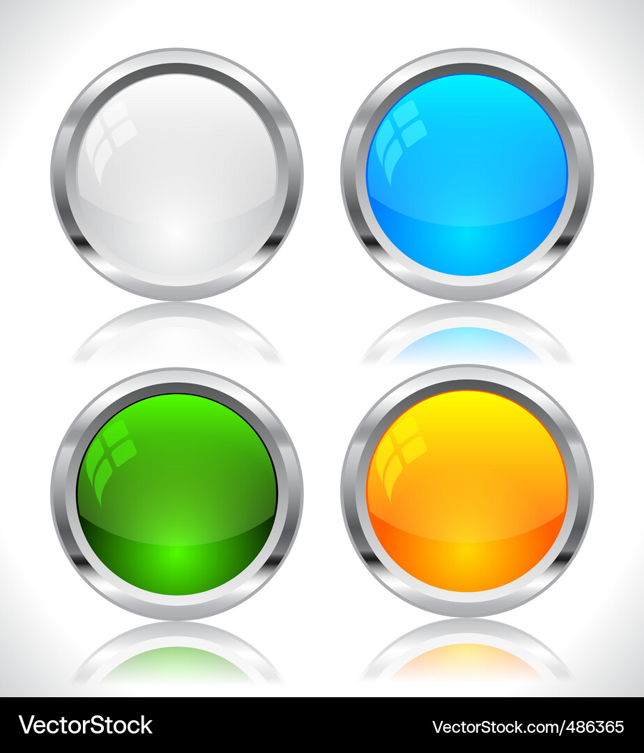Metal web buttons Vector Image