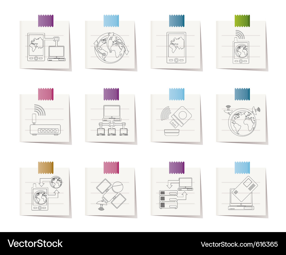 Mobile & Computer Icons Vector Image