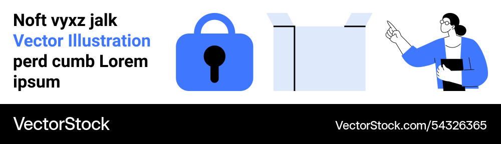 Security and instruction concept with lock box Security and instruction concept with lock box Vector Image