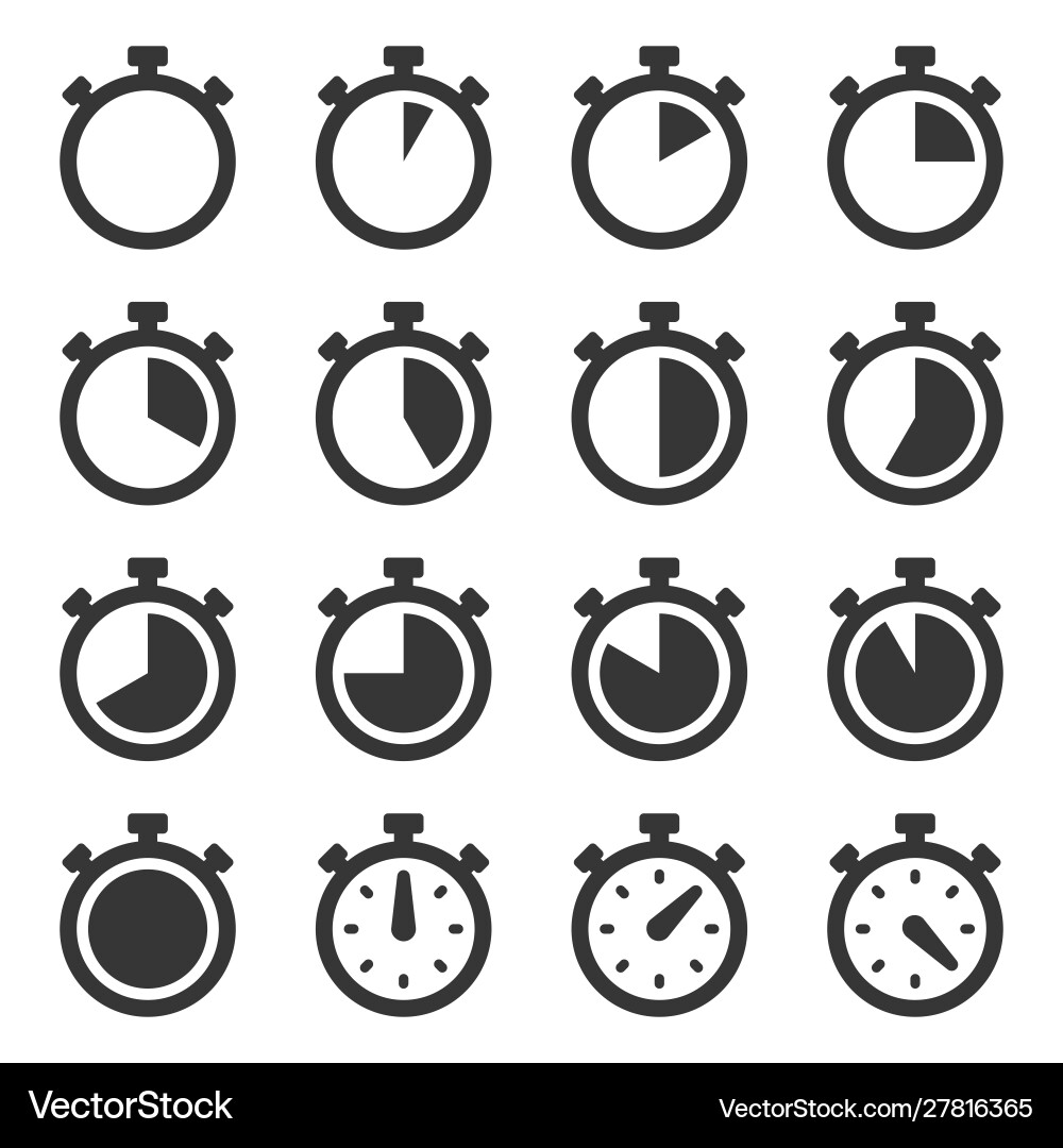 Stopwatch-Symbole auf weißem Hintergrund Stopwatch-Symbole auf weißem Hintergrund vektorbild