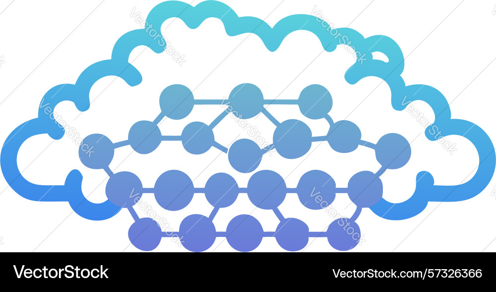 Abstract cloud network with connected nodes vector image