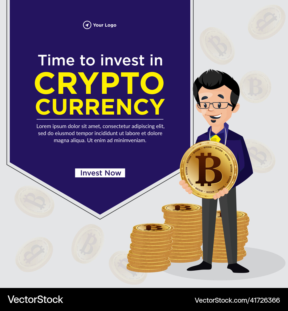 Banner design of crypto currency – Royalty-Free Vector | VectorStock