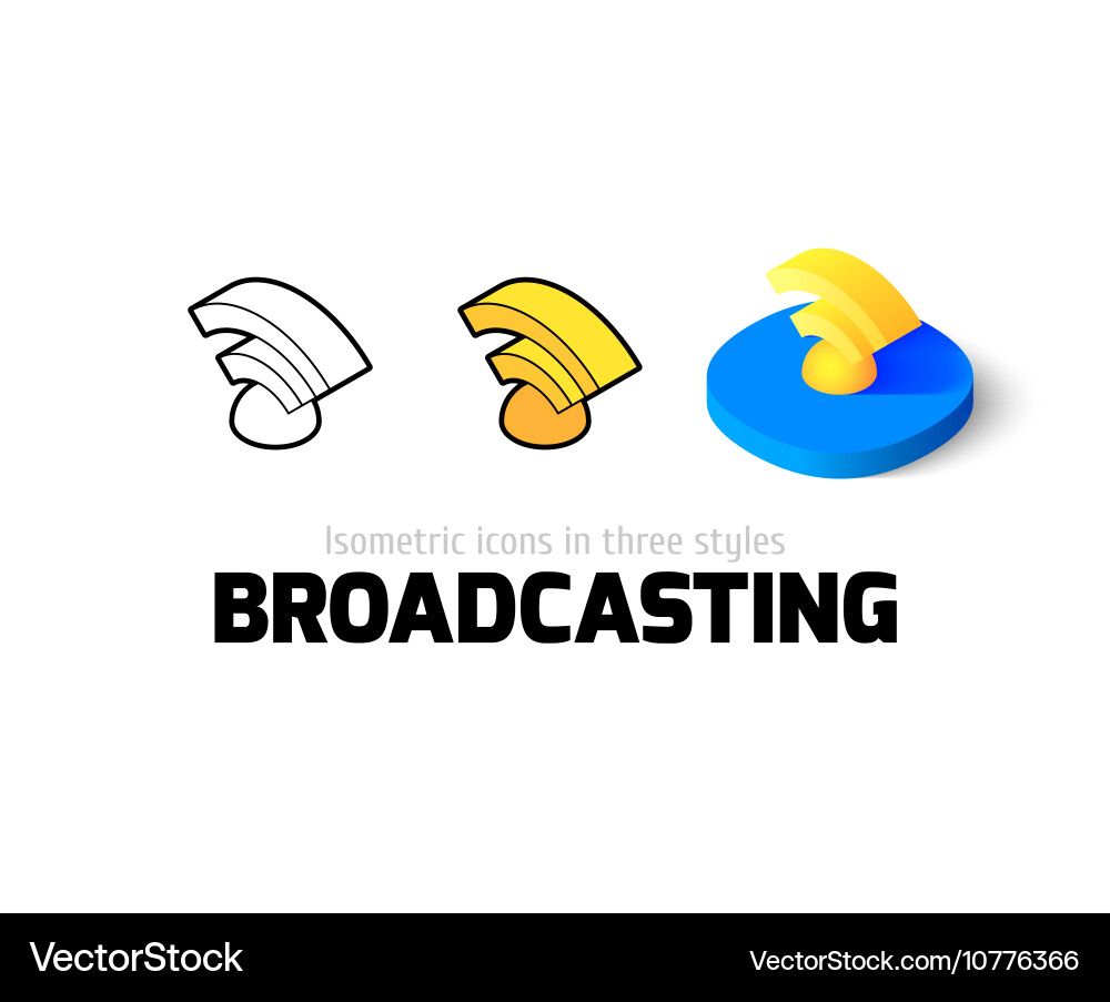 Broadcasting icon in different style vector image