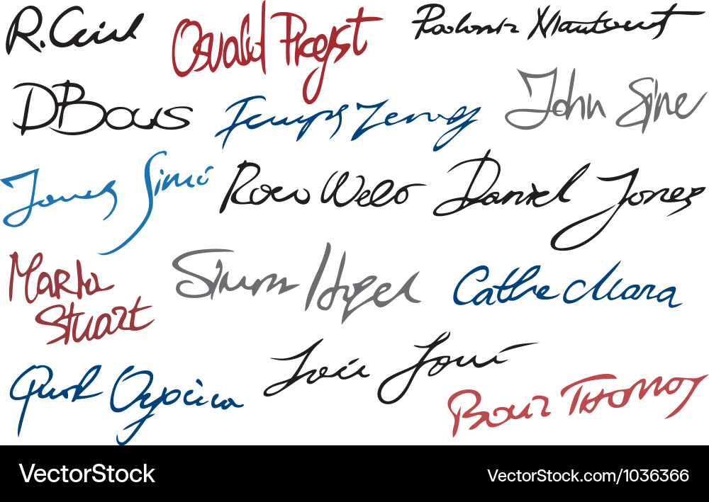 Calligraphic Signatures vector image