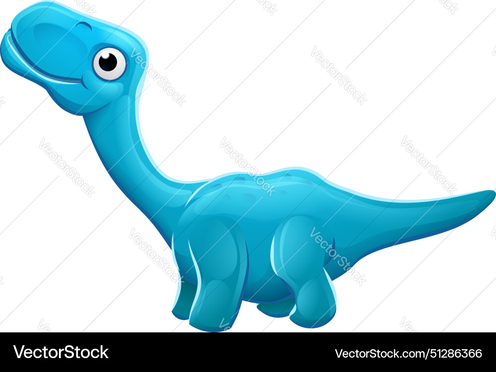 Cute apatosaurus cartoon dinosaur vector image