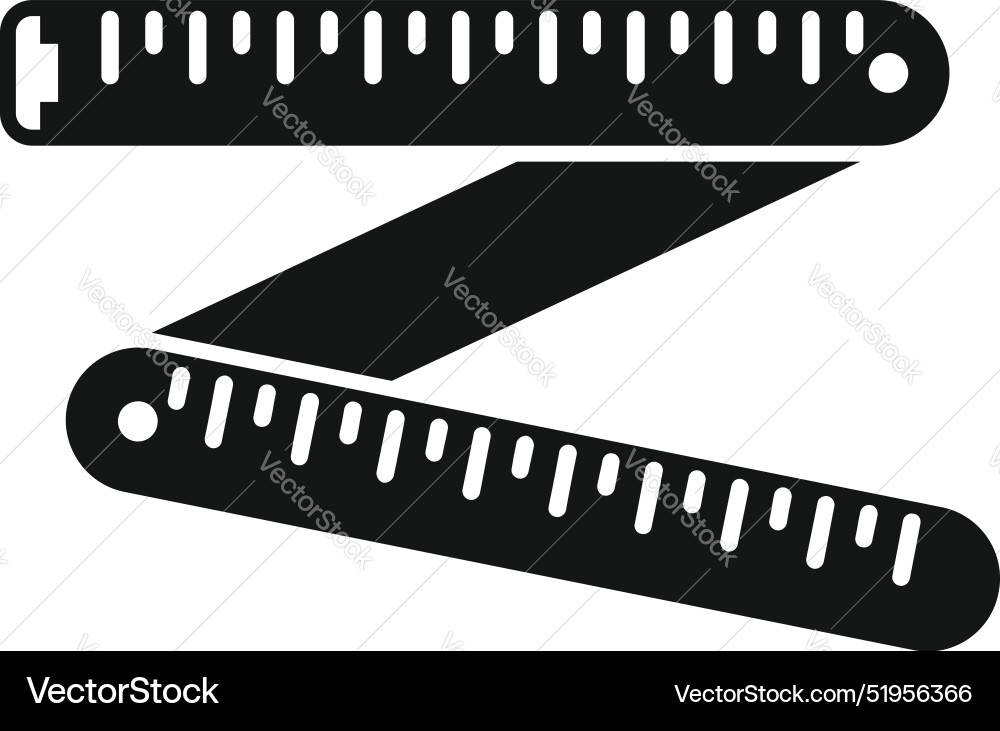 Folding ruler icon showing measurement and length Folding ruler icon showing measurement and length vector image