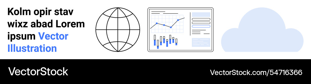 Global connectivity data analytics and cloud Global connectivity data analytics and cloud vector image