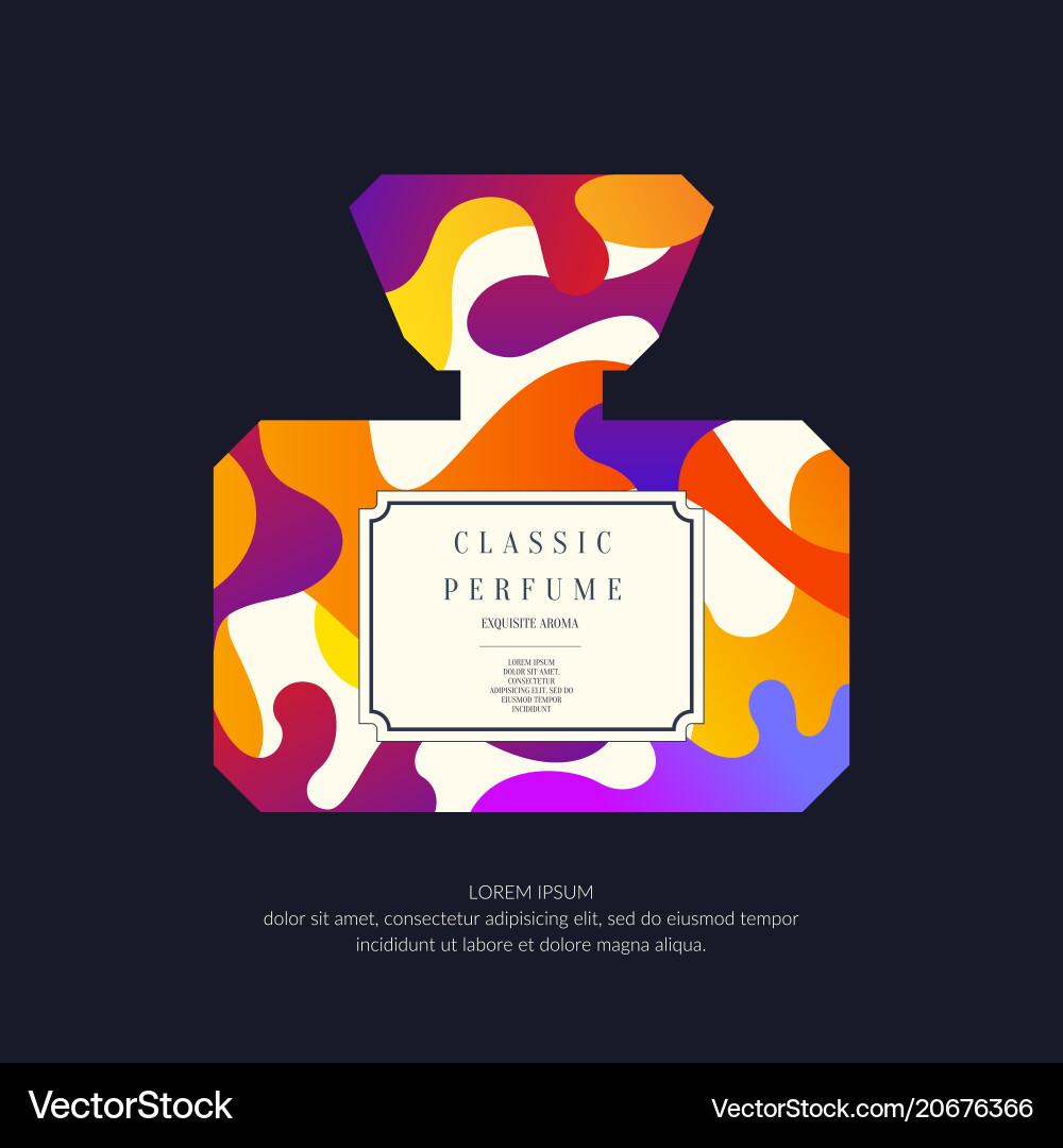 Perfume bottle with dynamic lines and waves Vector Image